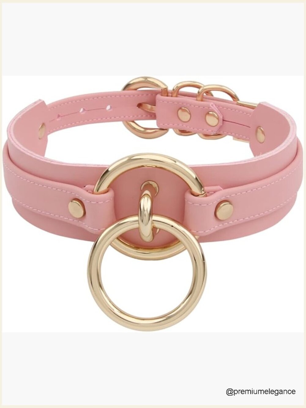 O-Ring Faux Leather Adjustable Choker Necklaces for Women